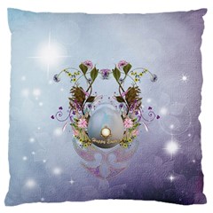 Easter Egg With Flowers Standard Flano Cushion Case (two Sides) by FantasyWorld7