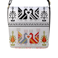 Bulgarian Folk Art Folk Art Flap Closure Messenger Bag (l) by Pakrebo