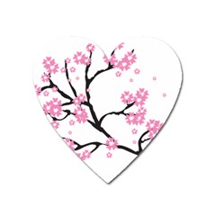 Blossoms Branch Cherry Floral Heart Magnet by Pakrebo