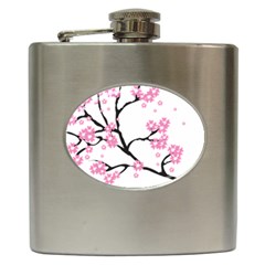 Blossoms Branch Cherry Floral Hip Flask (6 Oz) by Pakrebo