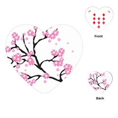 Blossoms Branch Cherry Floral Playing Cards (heart) by Pakrebo