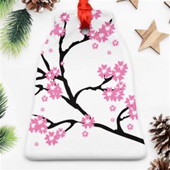 Blossoms Branch Cherry Floral Bell Ornament (two Sides) by Pakrebo