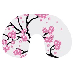 Blossoms Branch Cherry Floral Travel Neck Pillows by Pakrebo