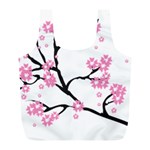 Blossoms Branch Cherry Floral Full Print Recycle Bag (L) Back