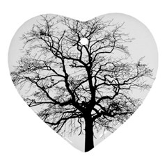 Tree Silhouette Winter Plant Ornament (heart)