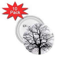 Tree Silhouette Winter Plant 1 75  Buttons (10 Pack) by Pakrebo