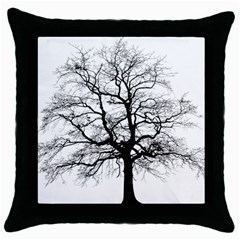 Tree Silhouette Winter Plant Throw Pillow Case (black) by Pakrebo