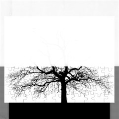 Tree Silhouette Winter Plant Rectangular Jigsaw Puzzl by Pakrebo