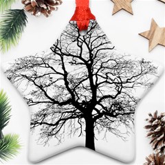 Tree Silhouette Winter Plant Star Ornament (two Sides) by Pakrebo