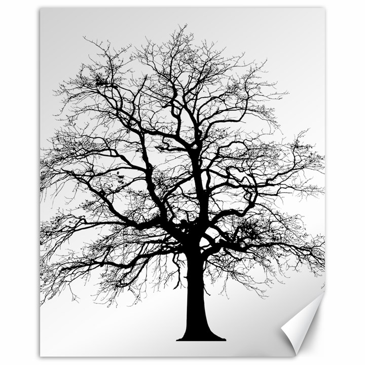 Tree Silhouette Winter Plant Canvas 16  x 20 