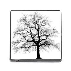 Tree Silhouette Winter Plant Memory Card Reader (square 5 Slot) by Pakrebo