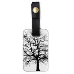 Tree Silhouette Winter Plant Luggage Tags (one Side)  by Pakrebo