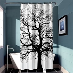 Tree Silhouette Winter Plant Shower Curtain 36  X 72  (stall)  by Pakrebo