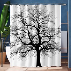 Tree Silhouette Winter Plant Shower Curtain 60  X 72  (medium)  by Pakrebo