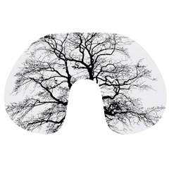 Tree Silhouette Winter Plant Travel Neck Pillows by Pakrebo