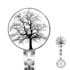 Tree Silhouette Winter Plant Stainless Steel Nurses Watch by Pakrebo