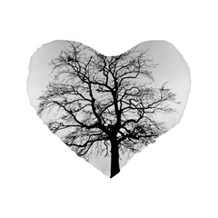 Tree Silhouette Winter Plant Standard 16  Premium Flano Heart Shape Cushions by Pakrebo