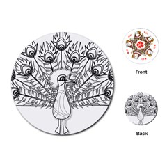 Peacock Plumage Display Bird Playing Cards (round) by Pakrebo