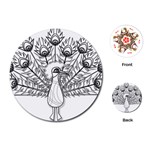 Peacock Plumage Display Bird Playing Cards (Round) Front