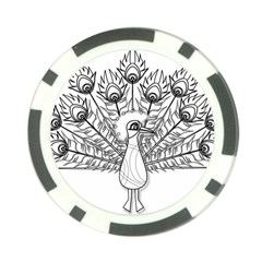 Peacock Plumage Display Bird Poker Chip Card Guard by Pakrebo