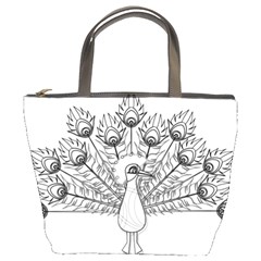 Peacock Plumage Display Bird Bucket Bag by Pakrebo