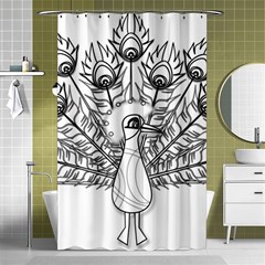 Peacock Plumage Display Bird Shower Curtain 48  X 72  (small)  by Pakrebo