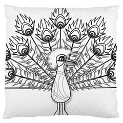 Peacock Plumage Display Bird Standard Flano Cushion Case (one Side) by Pakrebo