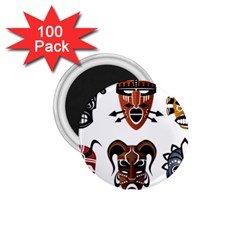 Tribal Masks African Culture Set 1 75  Magnets (100 Pack)  by Pakrebo