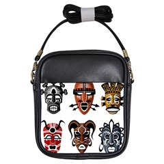 Tribal Masks African Culture Set Girls Sling Bag by Pakrebo