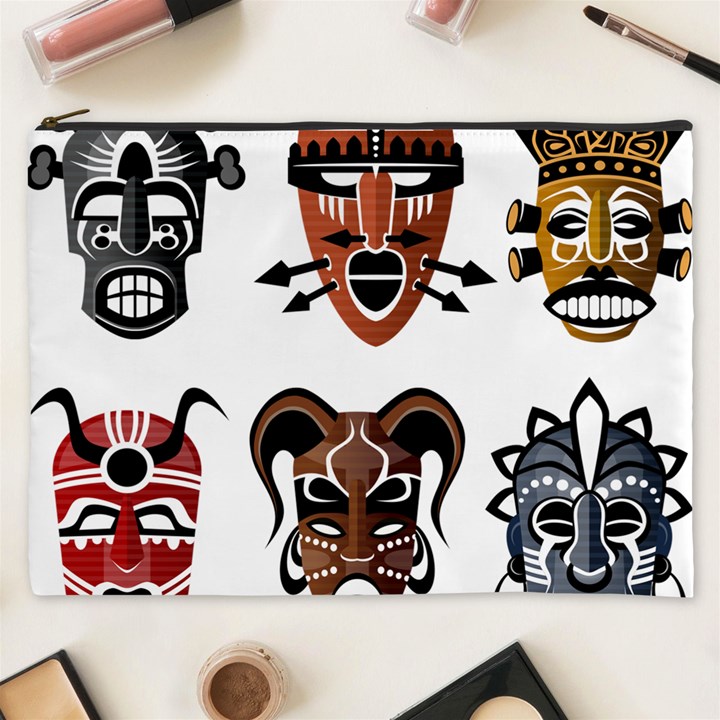 Tribal Masks African Culture Set Cosmetic Bag (XXXL)