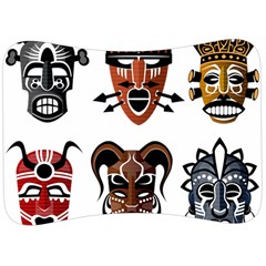 Tribal Masks African Culture Set Velour Seat Head Rest Cushion by Pakrebo