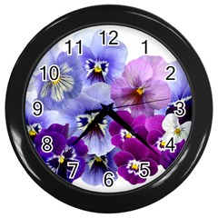 Pansy Isolated Violet Nature Wall Clock (black) by Pakrebo