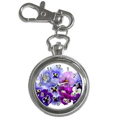 Pansy Isolated Violet Nature Key Chain Watches by Pakrebo