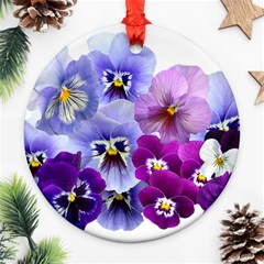 Pansy Isolated Violet Nature Round Ornament (two Sides) by Pakrebo