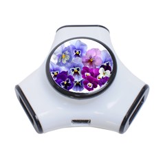 Pansy Isolated Violet Nature 3-port Usb Hub by Pakrebo