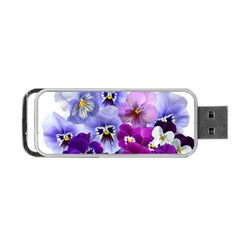 Pansy Isolated Violet Nature Portable Usb Flash (one Side) by Pakrebo