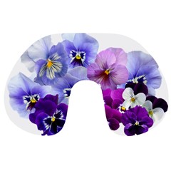 Pansy Isolated Violet Nature Travel Neck Pillows by Pakrebo