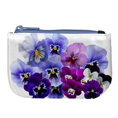 Pansy Isolated Violet Nature Large Coin Purse by Pakrebo