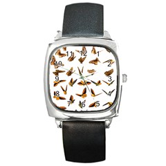 Butterfly Butterflies Insect Swarm Square Metal Watch by Pakrebo