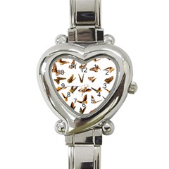 Butterfly Butterflies Insect Swarm Heart Italian Charm Watch by Pakrebo