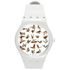 Butterfly Butterflies Insect Swarm Round Plastic Sport Watch (m) by Pakrebo