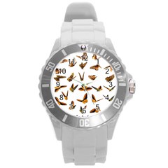 Butterfly Butterflies Insect Swarm Round Plastic Sport Watch (l) by Pakrebo