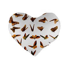 Butterfly Butterflies Insect Swarm Standard 16  Premium Flano Heart Shape Cushions by Pakrebo