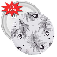 Peacock 3  Buttons (10 Pack)  by alllovelyideas