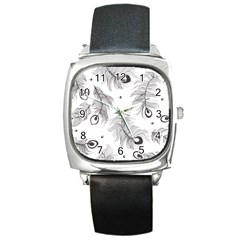 Peacock Square Metal Watch