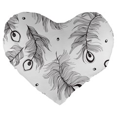 Peacock Large 19  Premium Heart Shape Cushions by alllovelyideas