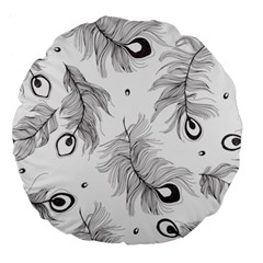 Peacock Large 18  Premium Flano Round Cushions by alllovelyideas