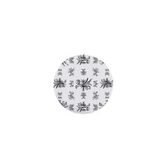 Black And White Ethnic Design Print 1  Mini Magnets