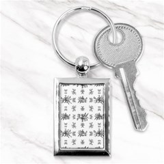 Black And White Ethnic Design Print Key Chains (rectangle)  by dflcprintsclothing