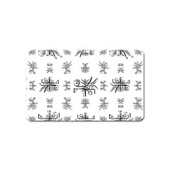 Black And White Ethnic Design Print Magnet (name Card)